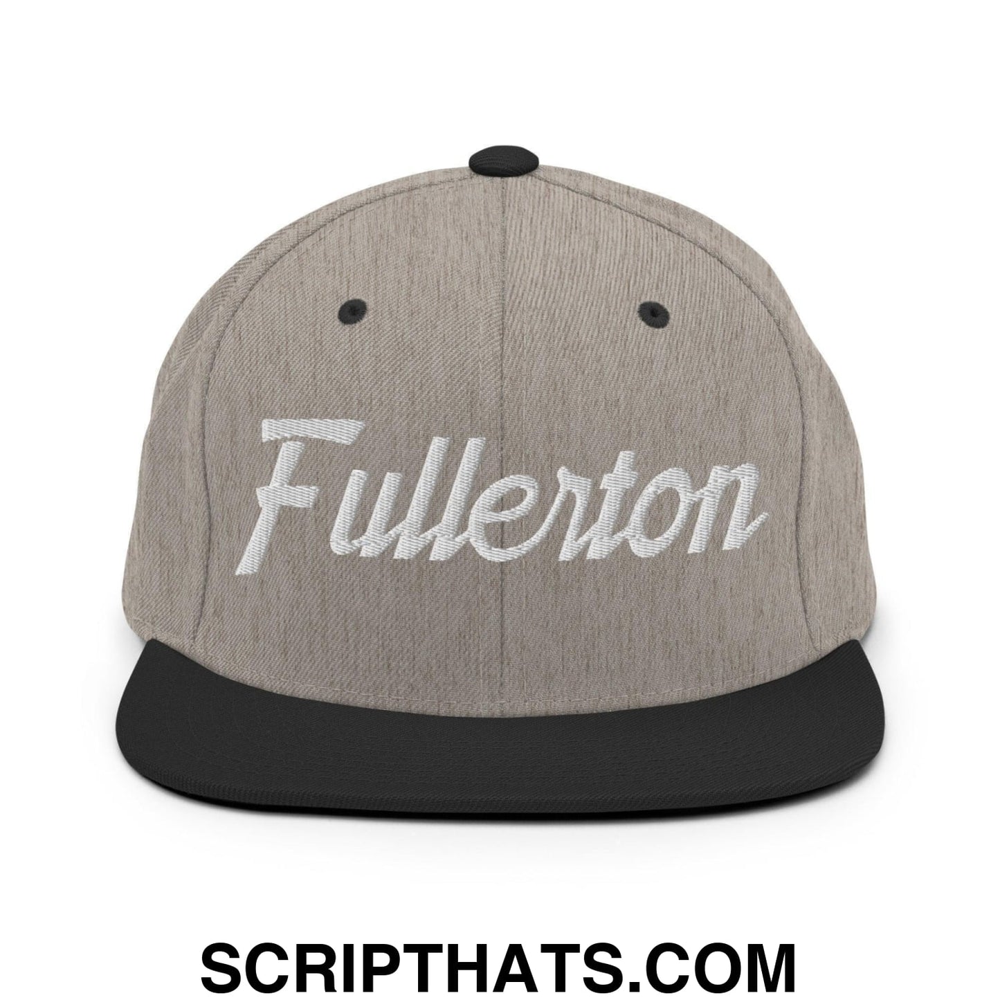 Fullerton Script Snapback Hat Heather Black