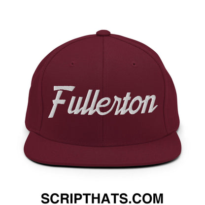 Fullerton Script Snapback Hat Maroon