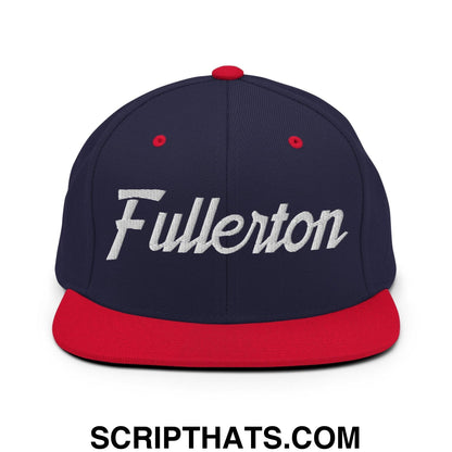 Fullerton Script Snapback Hat Navy Red
