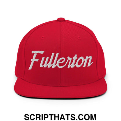 Fullerton Script Snapback Hat Red