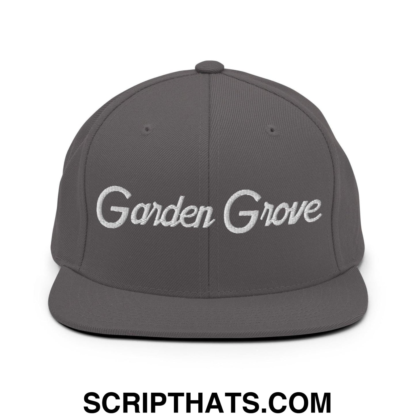 Garden Grove Script Snapback Hat Dark Grey