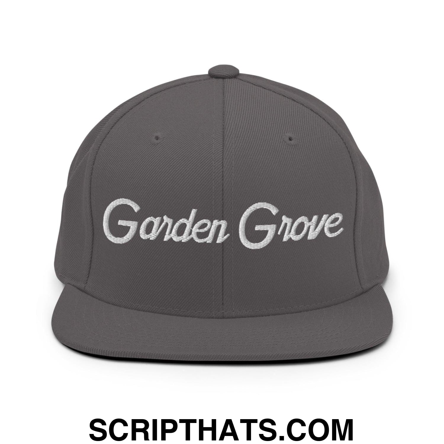 Garden Grove Script Snapback Hat Dark Grey