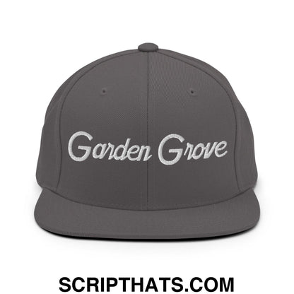 Garden Grove Script Snapback Hat Dark Grey