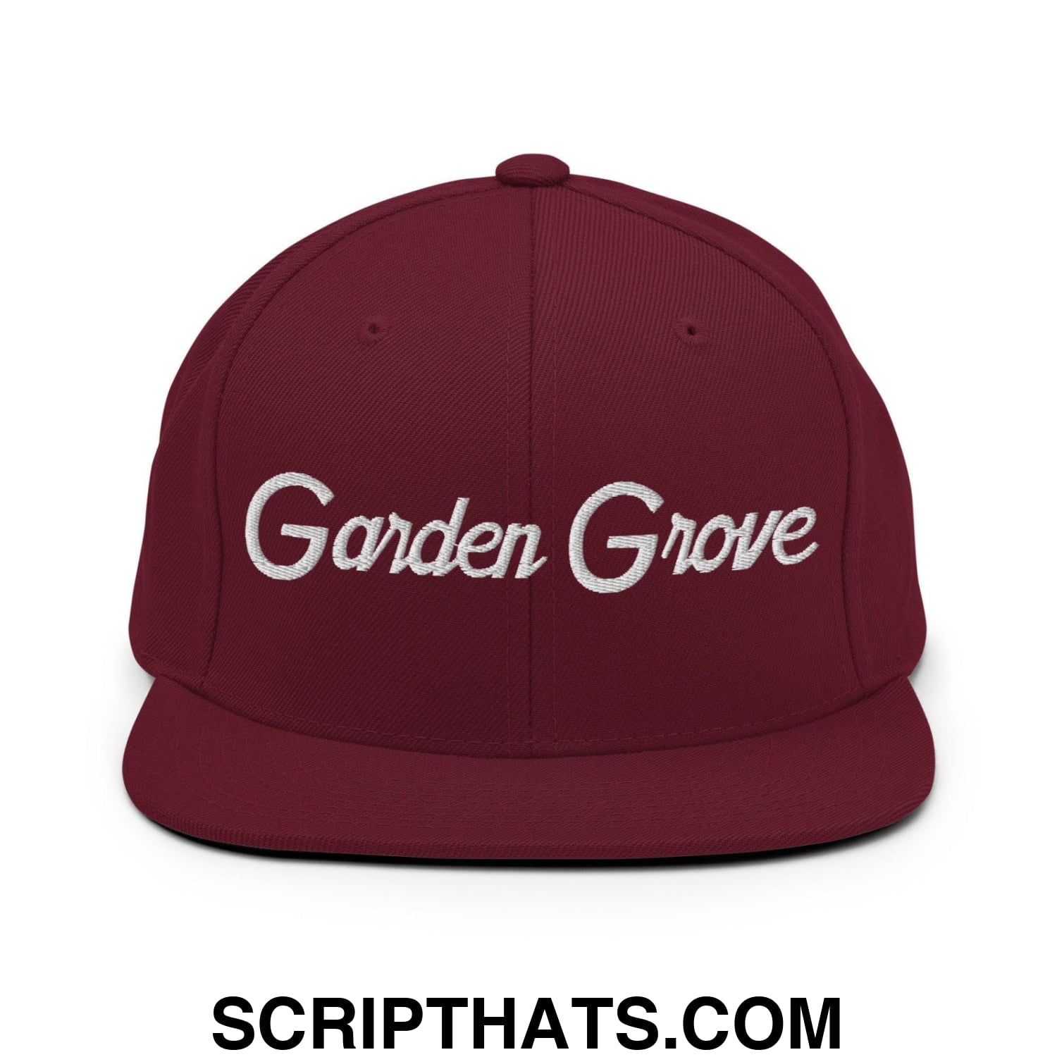 Garden Grove Script Snapback Hat Maroon