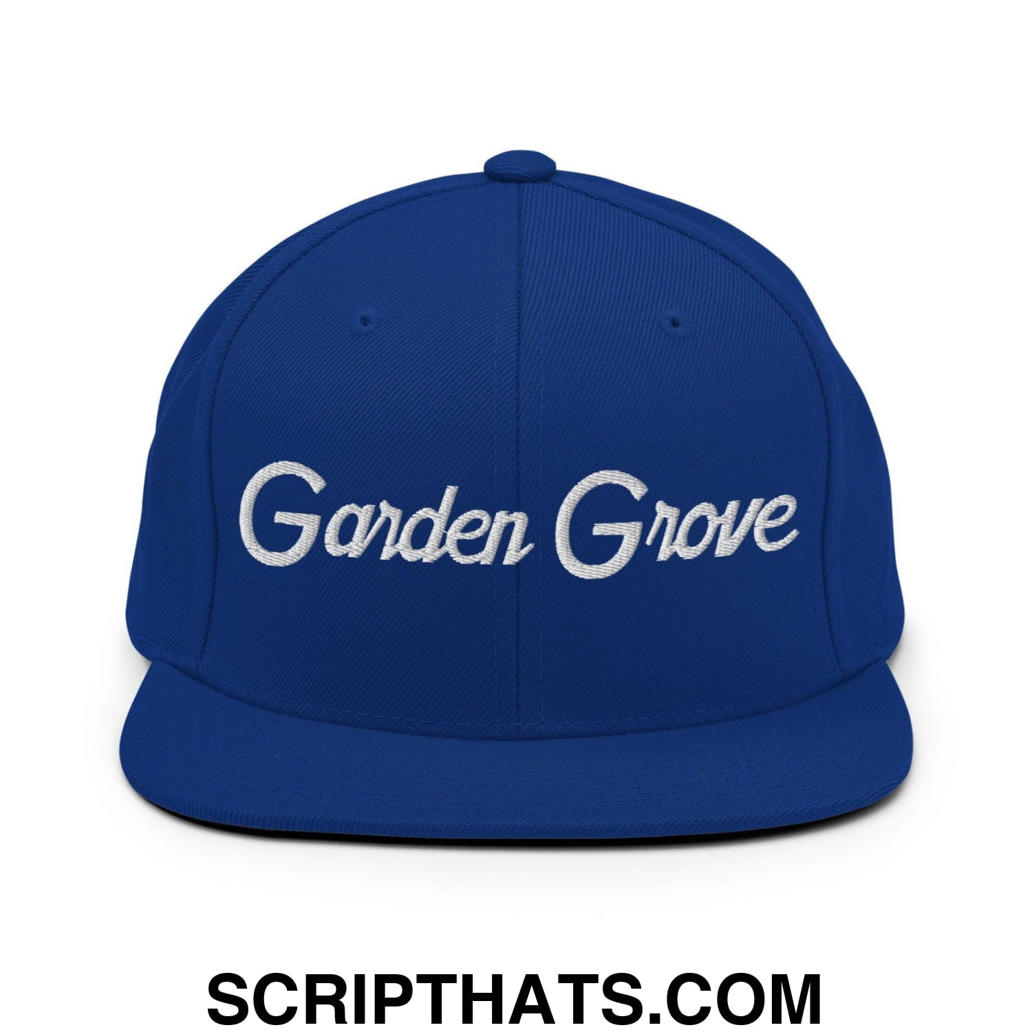Garden Grove Script Snapback Hat Royal Blue
