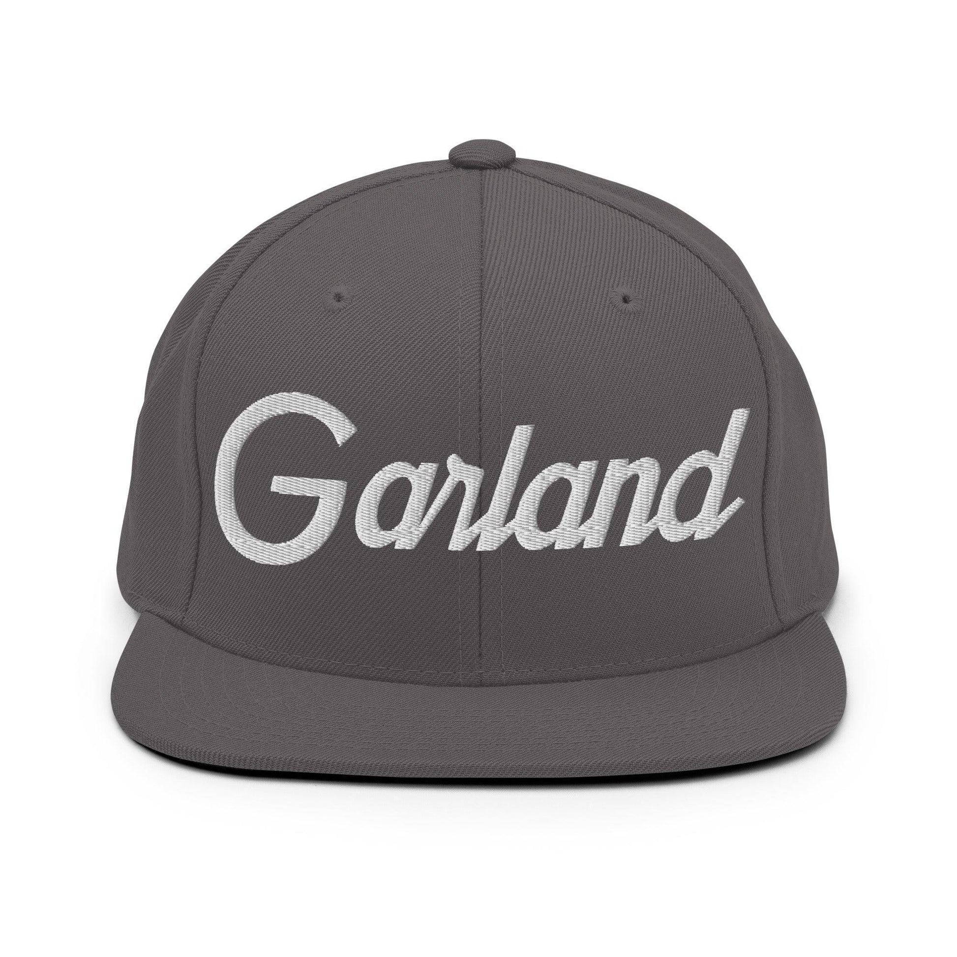 Garland Script Snapback Hat Dark Grey