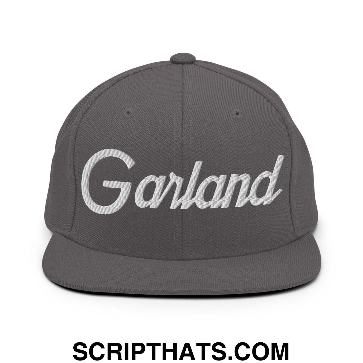 Garland Script Snapback Hat Dark Grey