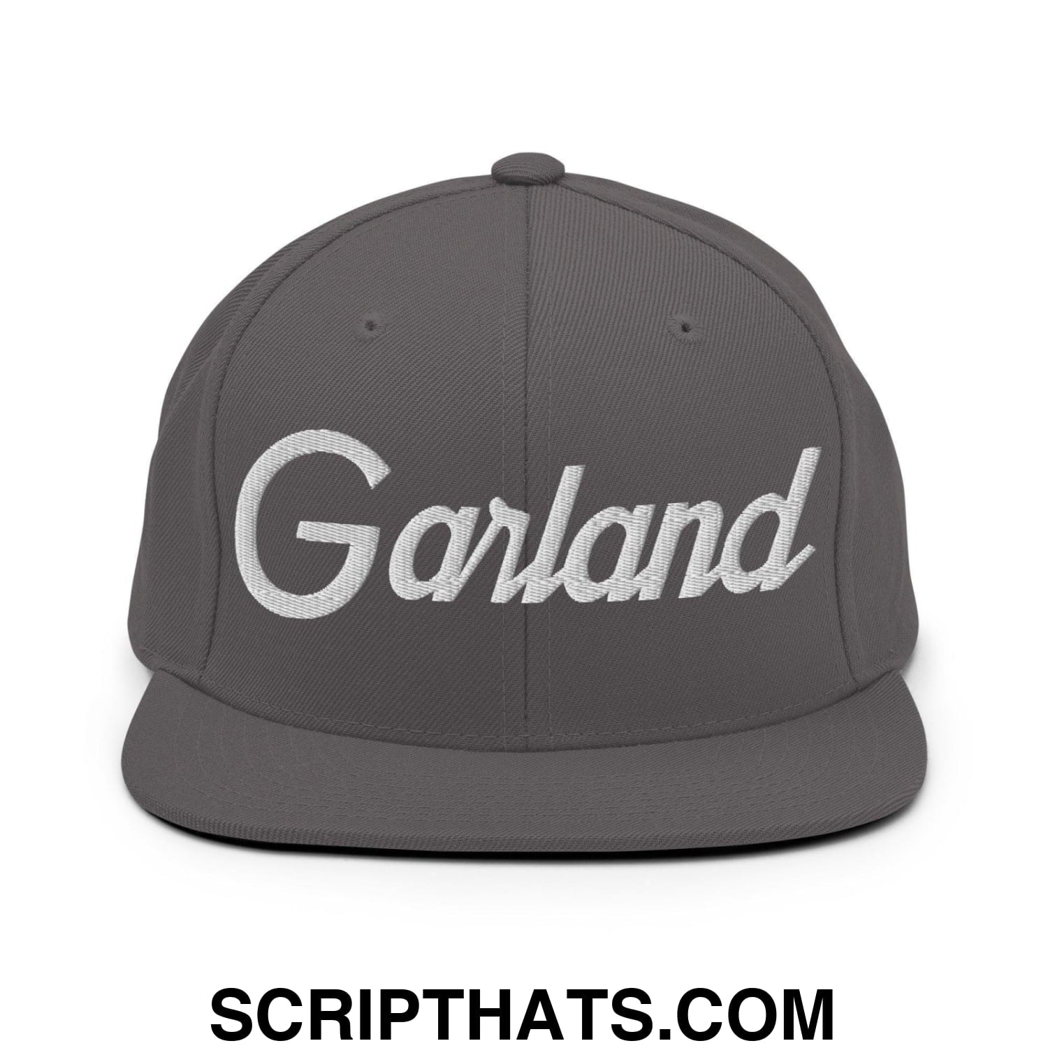 Garland Script Snapback Hat Dark Grey