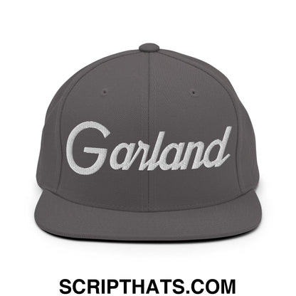Garland Script Snapback Hat Dark Grey