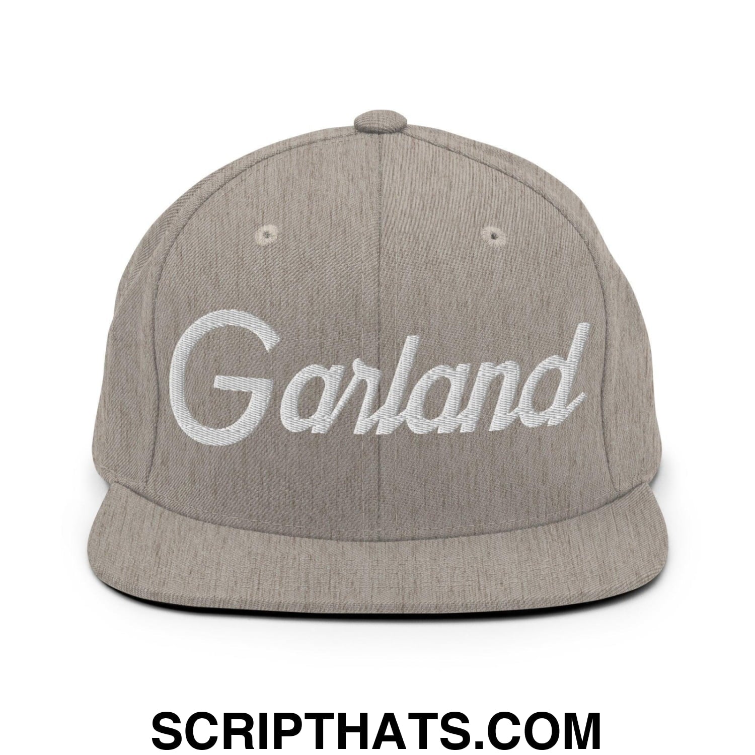 Garland Script Snapback Hat Heather Grey