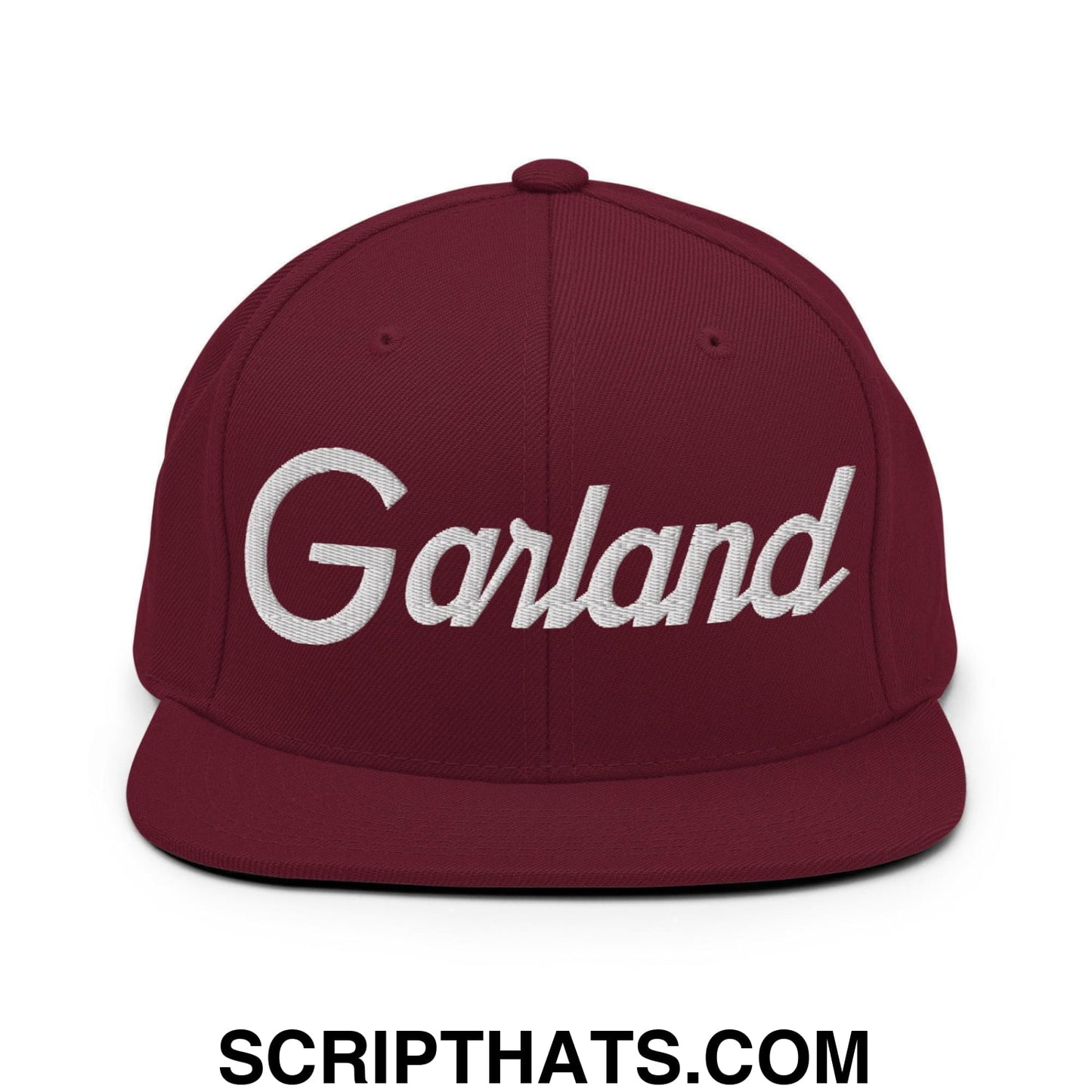 Garland Script Snapback Hat Maroon