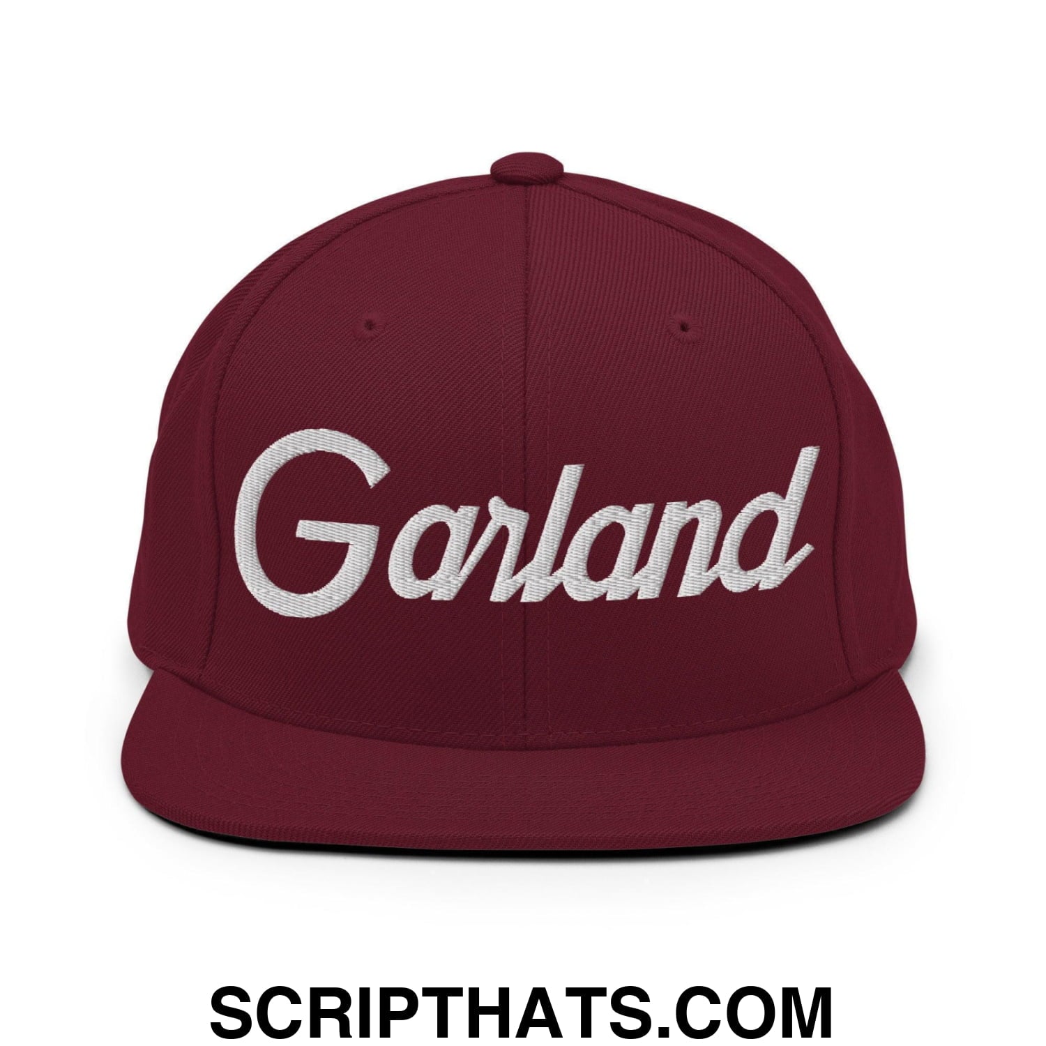 Garland Script Snapback Hat Maroon