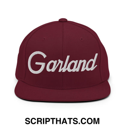 Garland Script Snapback Hat Maroon