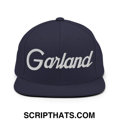 Garland Script Snapback Hat Navy