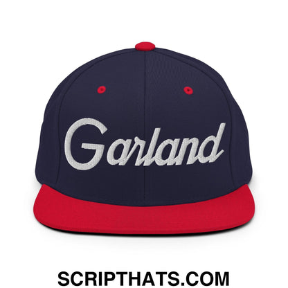 Garland Script Snapback Hat Navy Red