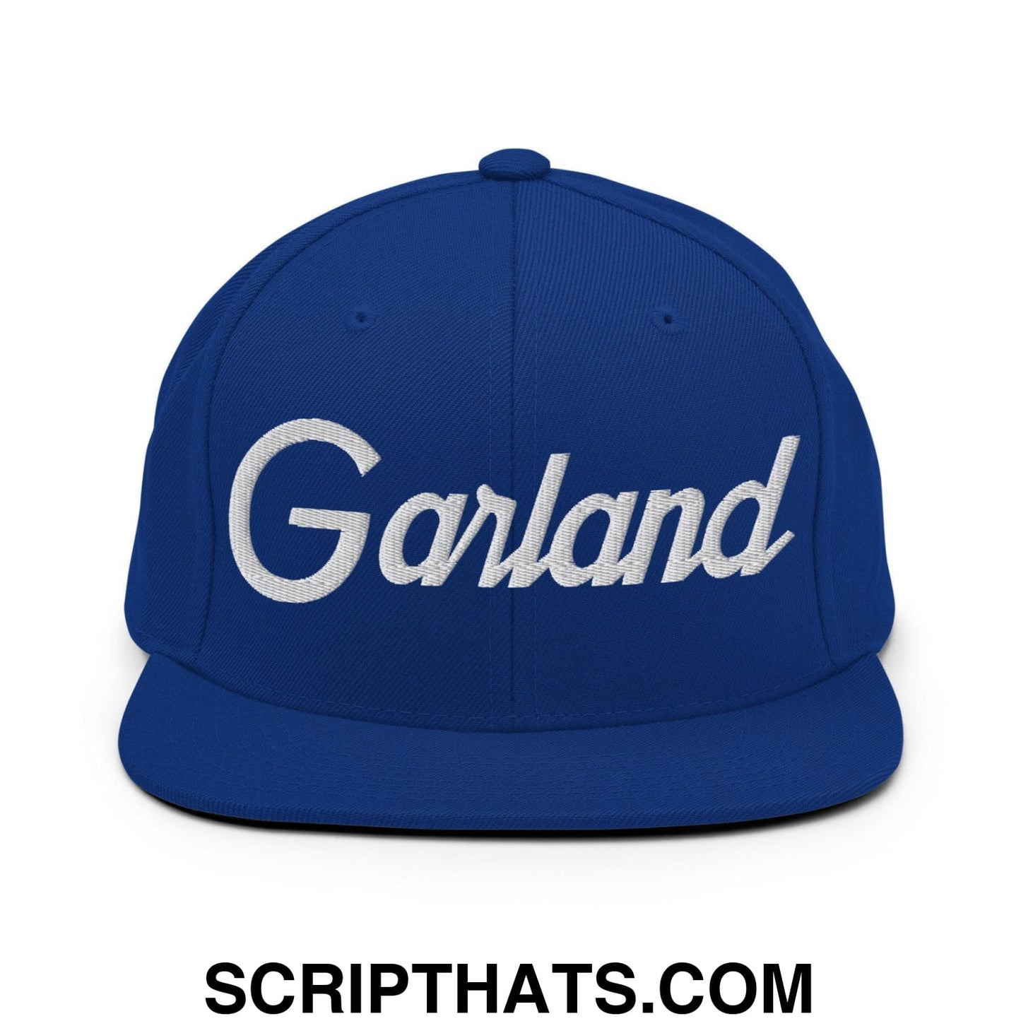 Garland Script Snapback Hat Royal Blue
