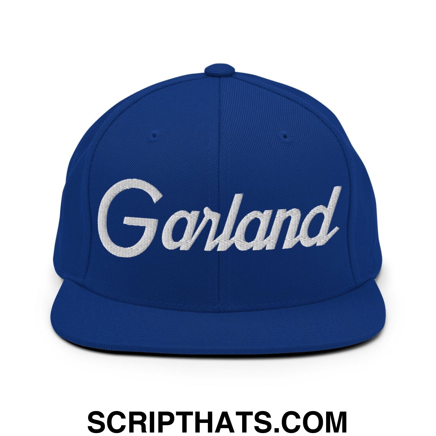 Garland Script Snapback Hat Royal Blue
