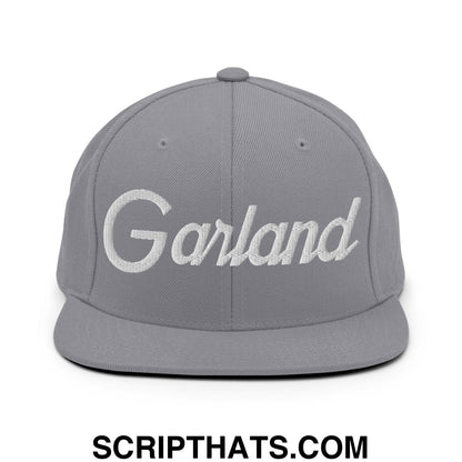 Garland Script Snapback Hat Silver