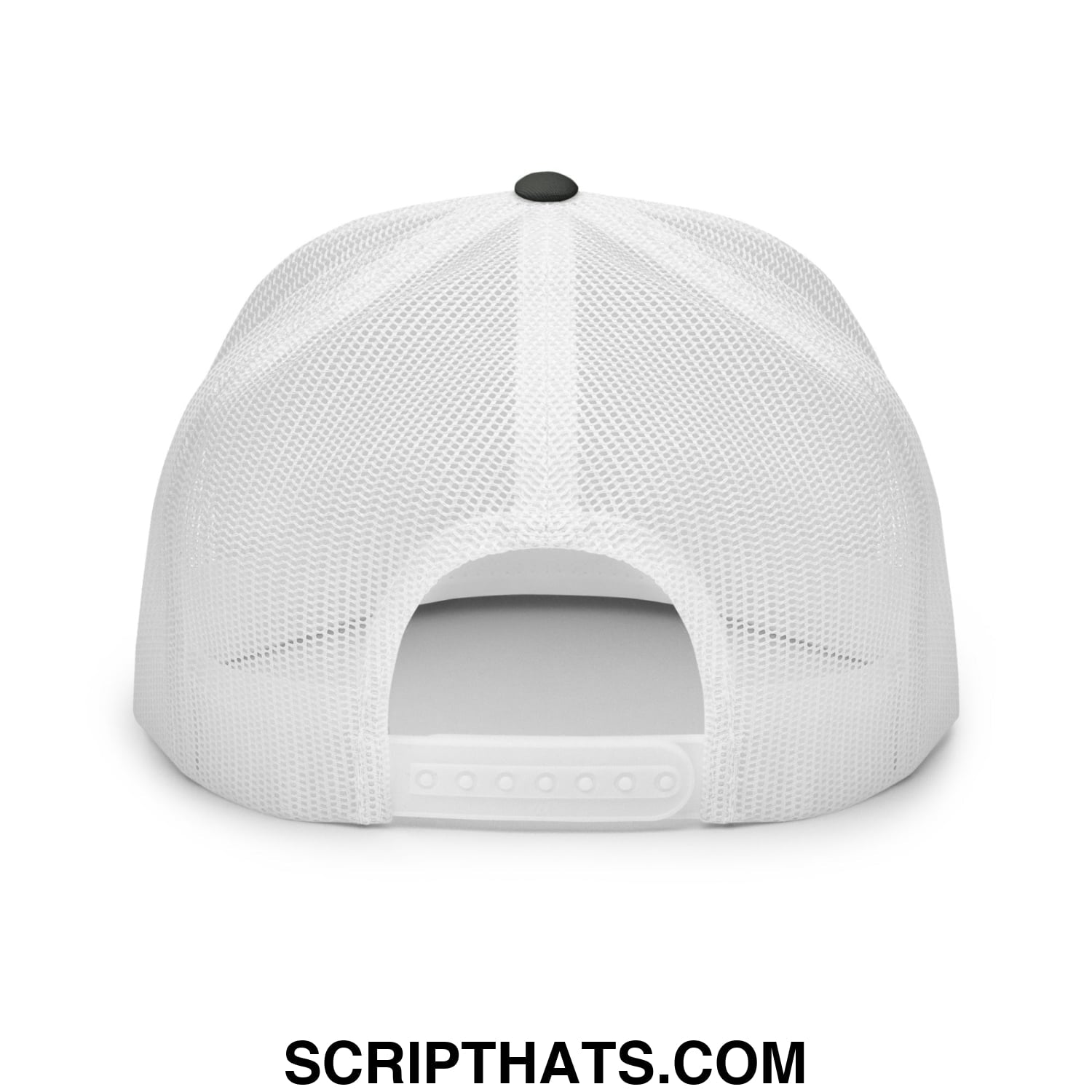 Gas Station Boner Pill Veteran Embroidered Flat Bill Brim Mesh Trucker Hat Charcoal White