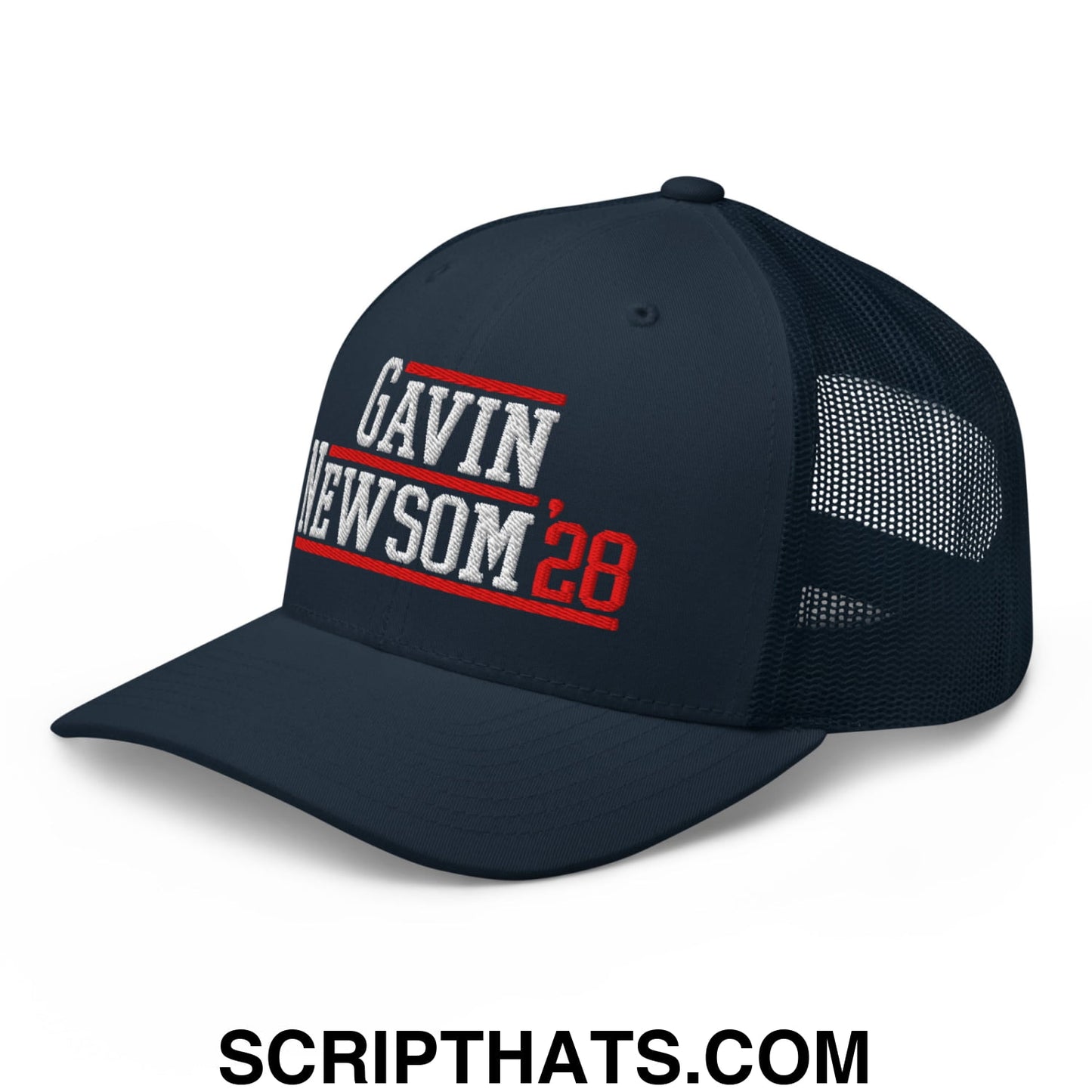 Gavin Newsom '28 2028 Embroidered Mesh Trucker Hat Navy