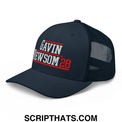 Gavin Newsom '28 2028 Embroidered Mesh Trucker Hat Navy