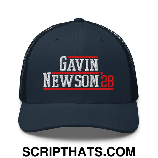 Gavin Newsom '28 2028 Embroidered Mesh Trucker Hat Navy