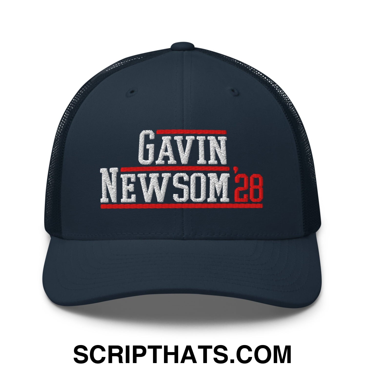 Gavin Newsom '28 2028 Embroidered Mesh Trucker Hat Navy
