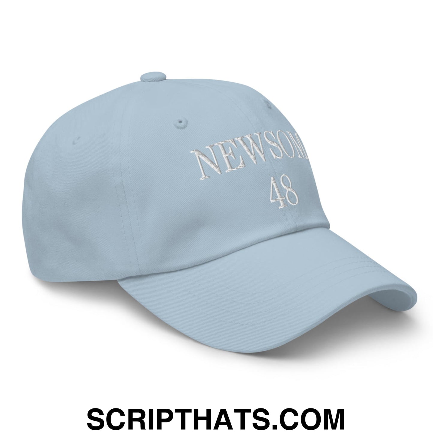 Gavin Newsom 48 Embroidered Unstructured Dad Hat Light Blue
