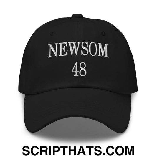 Gavin Newsom 48 Embroidered Unstructured Dad Hat Black