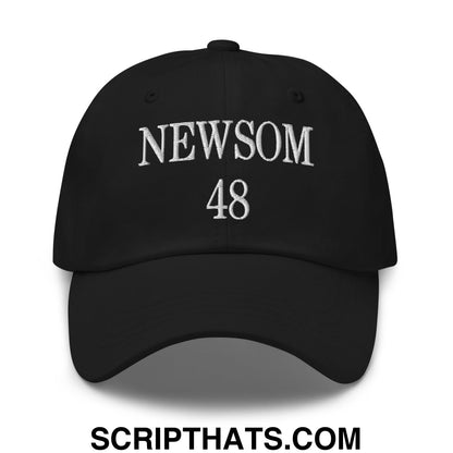 Gavin Newsom 48 Embroidered Unstructured Dad Hat Black