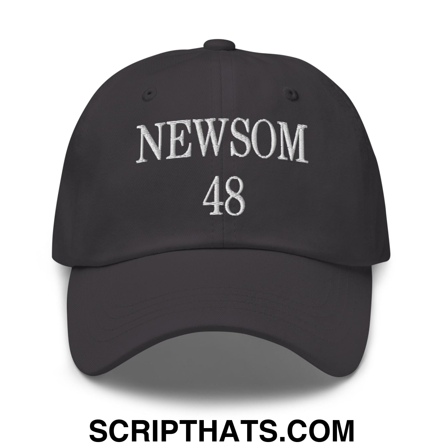 Gavin Newsom 48 Embroidered Unstructured Dad Hat Dark Grey