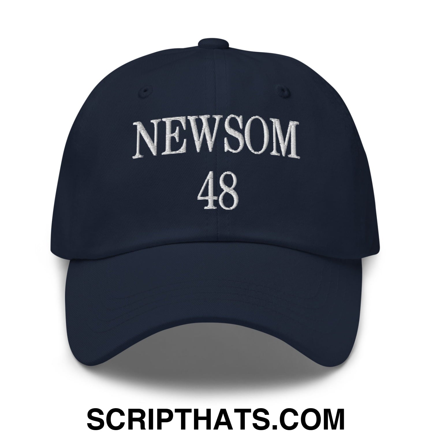 Gavin Newsom 48 Embroidered Unstructured Dad Hat Navy