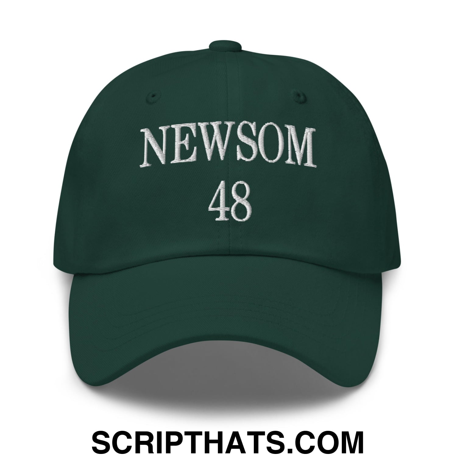 Gavin Newsom 48 Embroidered Unstructured Dad Hat Spruce