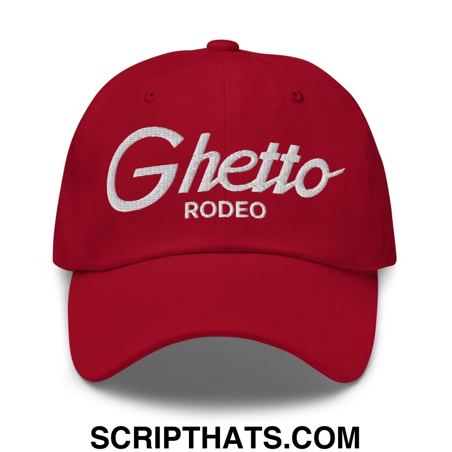 Ghetto Rodeo II Vintage Sports Script Dad Hat Cranberry