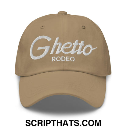 Ghetto Rodeo II Vintage Sports Script Dad Hat Khaki