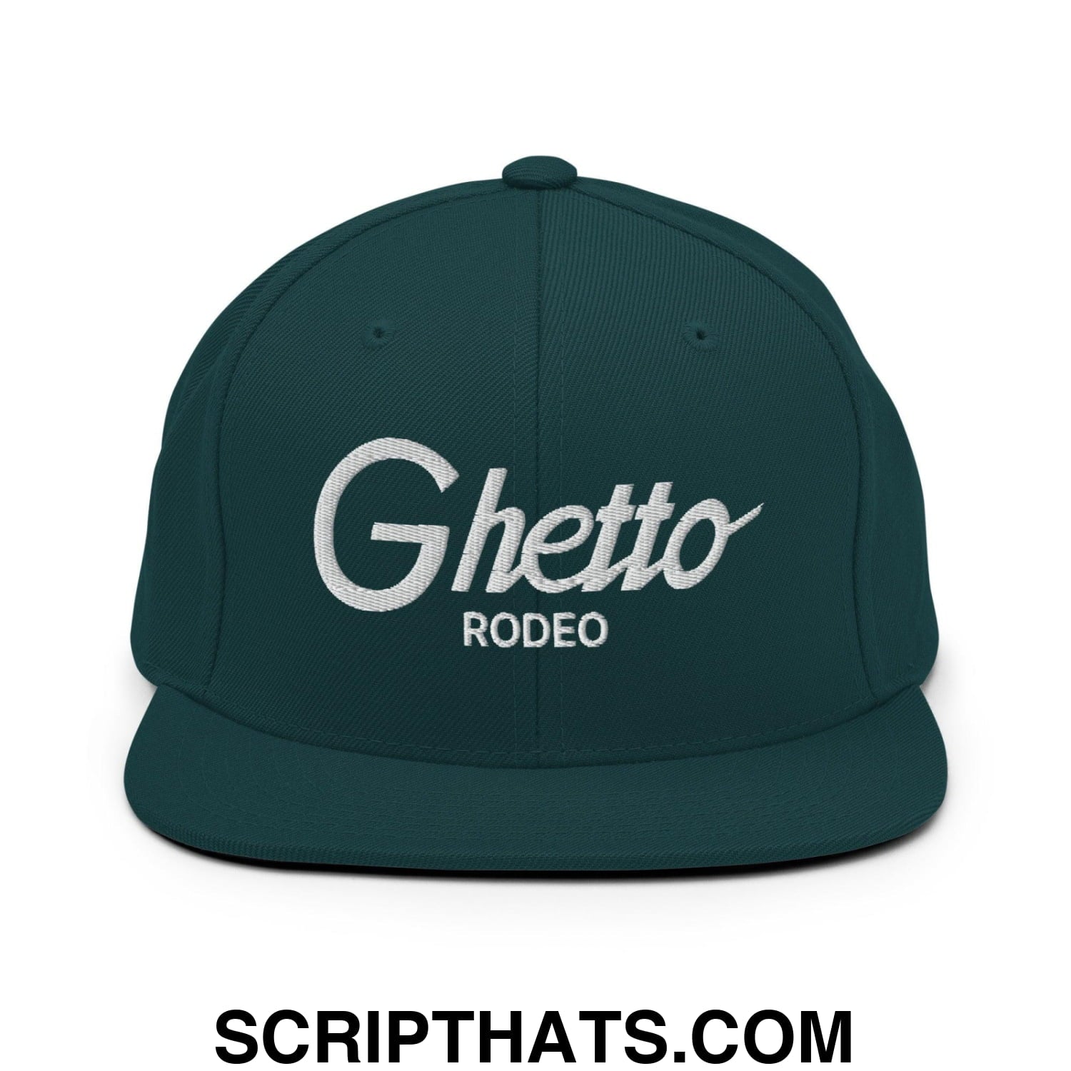 Ghetto Rodeo II Vintage Sports Script Snapback Hat Spruce