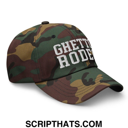 Ghetto Rodeo Varsity Letterman Block Dad Hat Green Camo