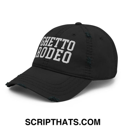 Ghetto Rodeo Varsity Letterman Block Distressed Dad Hat Black