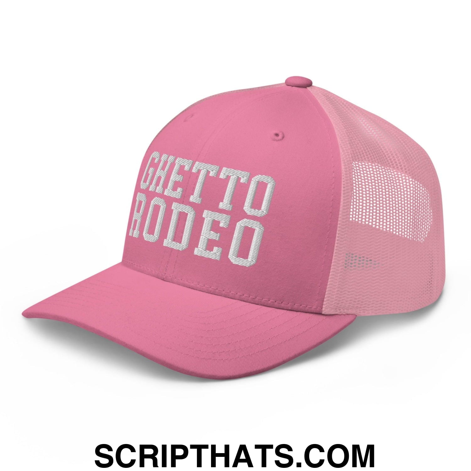 Ghetto Rodeo Varsity Letterman Block Retro Trucker Hat Pink