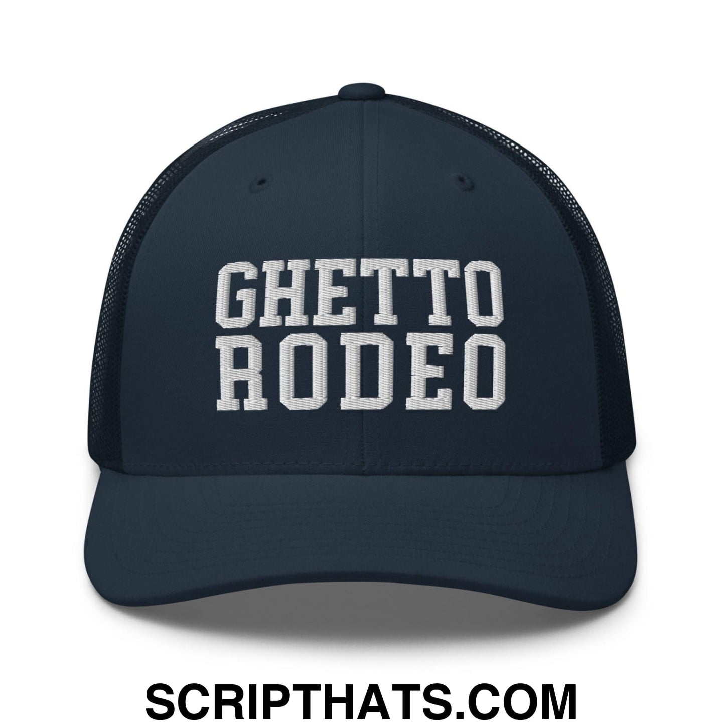 Ghetto Rodeo Varsity Letterman Block Retro Trucker Hat Navy