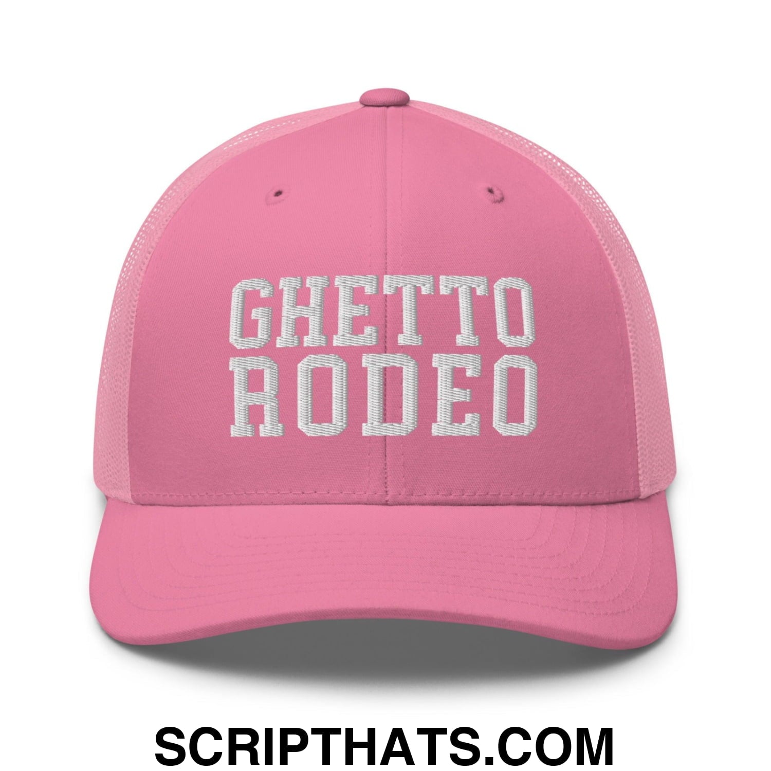 Ghetto Rodeo Varsity Letterman Block Retro Trucker Hat Pink