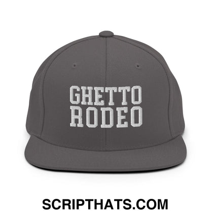 Ghetto Rodeo Varsity Letterman Block Snapback Hat Dark Grey