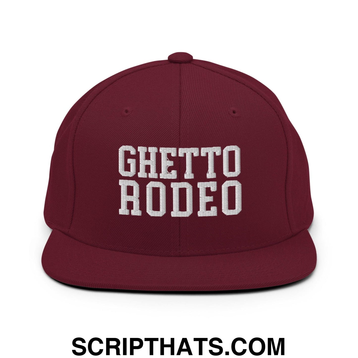 Ghetto Rodeo Varsity Letterman Block Snapback Hat Maroon