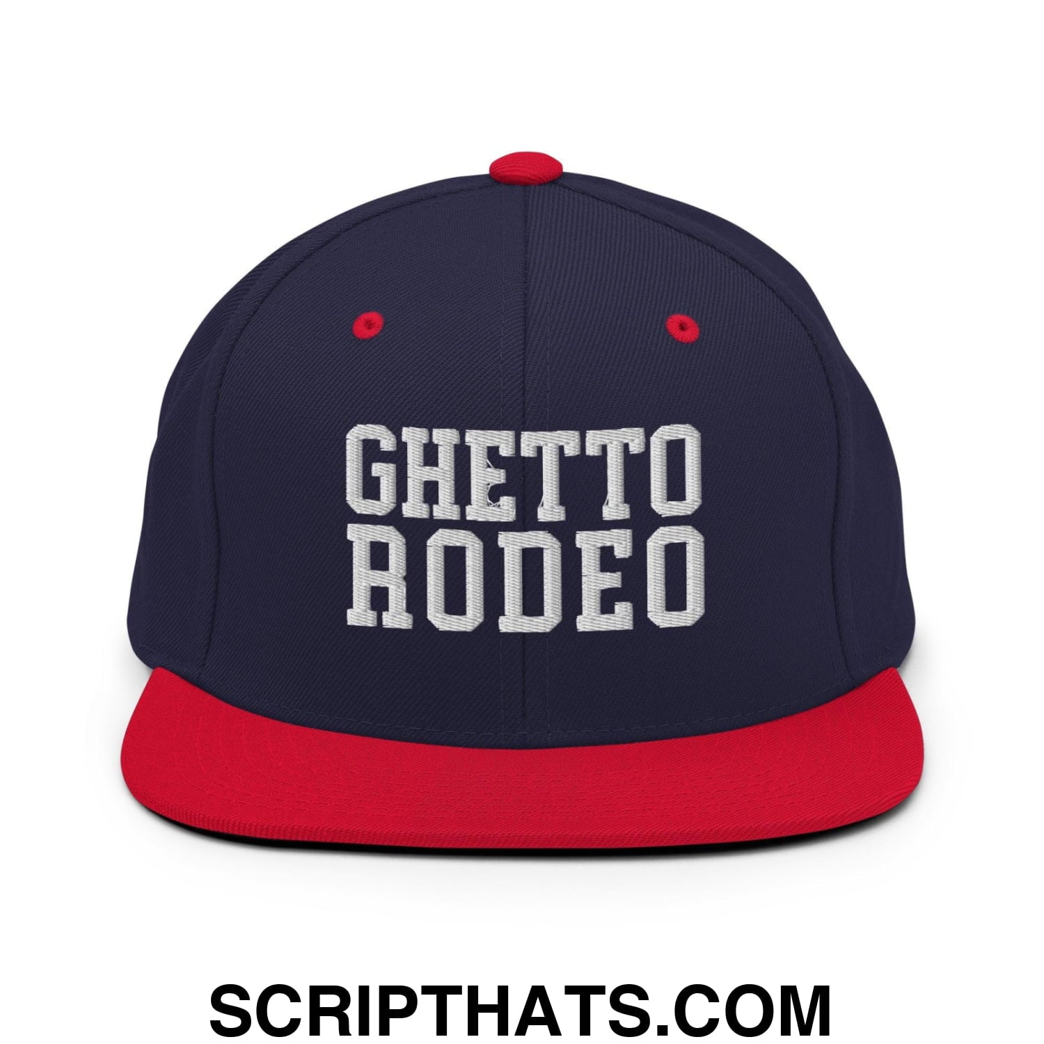Ghetto Rodeo Varsity Letterman Block Snapback Hat Navy Red