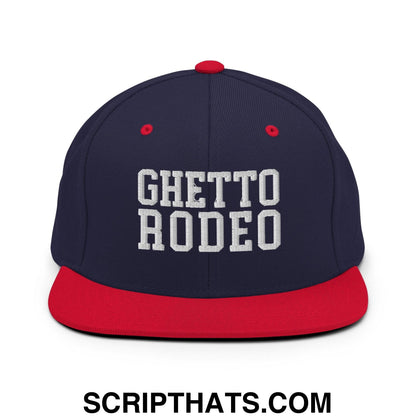 Ghetto Rodeo Varsity Letterman Block Snapback Hat Navy Red
