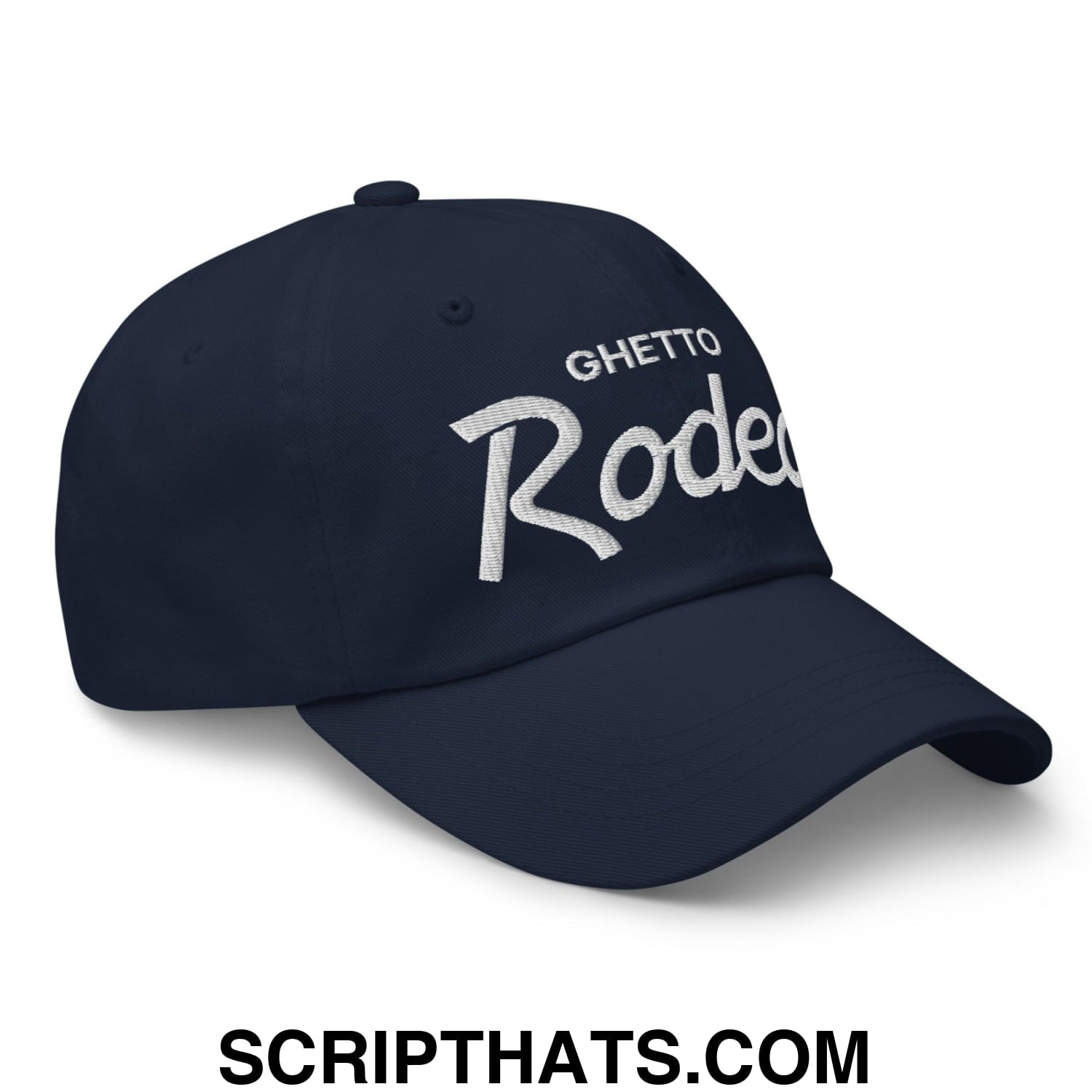 Ghetto Rodeo Vintage Sports Script Dad Hat Navy