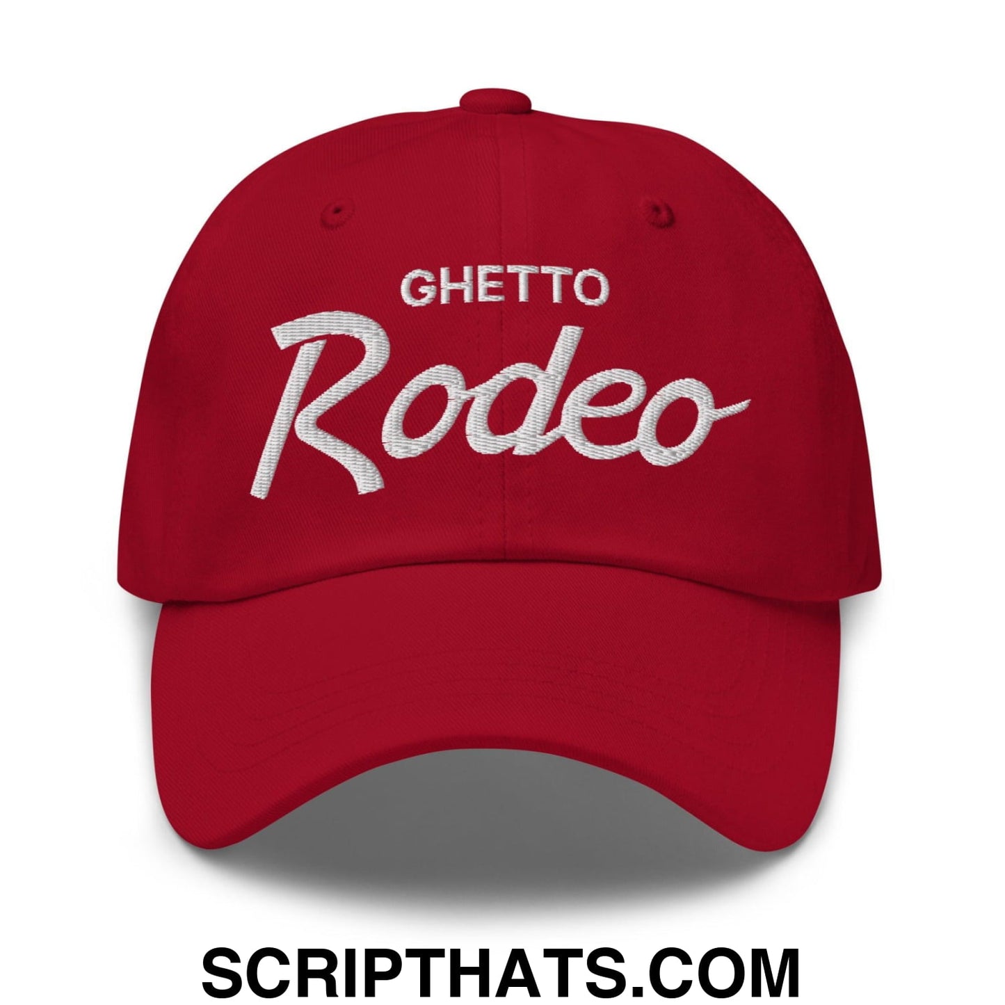 Ghetto Rodeo Vintage Sports Script Dad Hat Cranberry