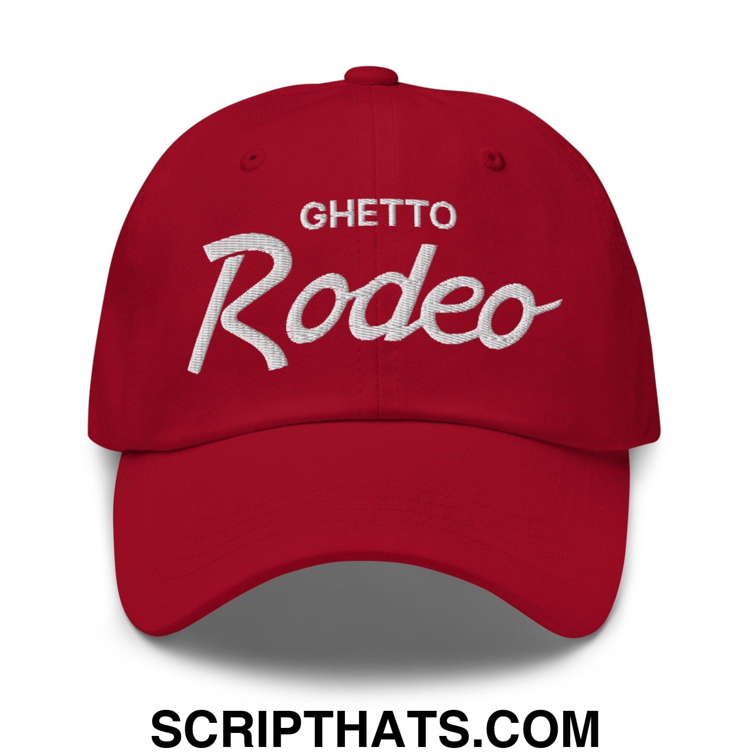 Ghetto Rodeo Vintage Sports Script Dad Hat Cranberry
