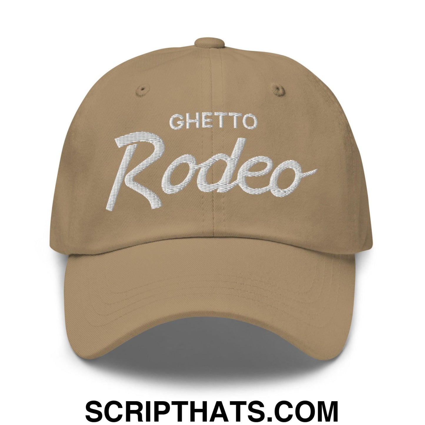 Ghetto Rodeo Vintage Sports Script Dad Hat Khaki