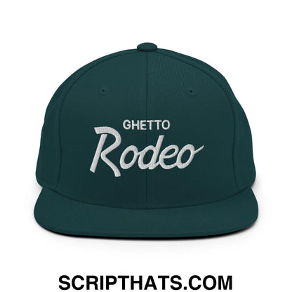 Ghetto Rodeo Vintage Sports Script Snapback Hat Spruce